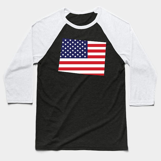 Colorado State Shaped Flag Background Baseball T-Shirt by anonopinion